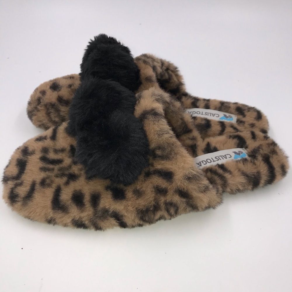 Calistoga Faux Cheetah Print Sip On Slipper